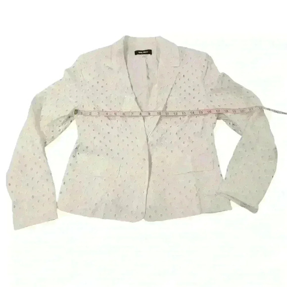 Nine West Ivory Eyelet Notch Blazer One button Sz 6 US - Picture 12 of 14